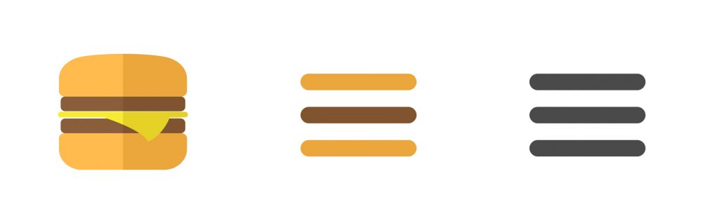Expérience utilisateur : optimisation des espaces : exemple de menu burger en icon